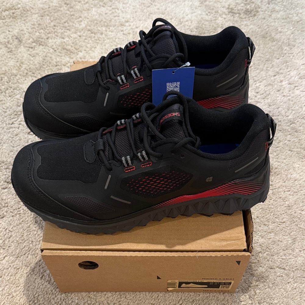 Shoes For Crews Men's Black and Red Athletic Shoes